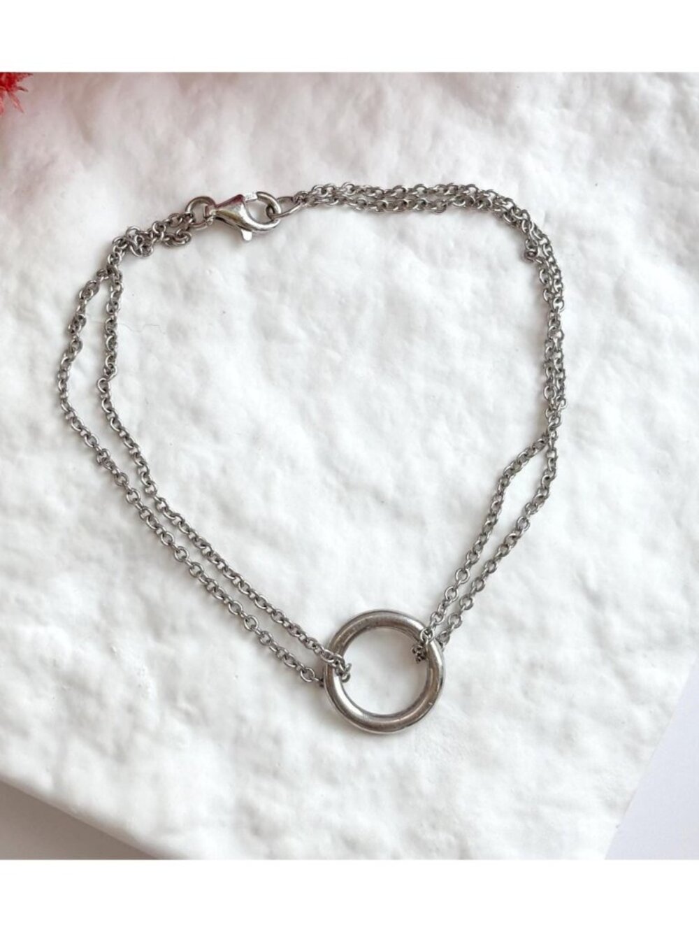 Cable Chain Round Doublr Linked Vintage Sterling Silver 925 Bracelet - 7"
